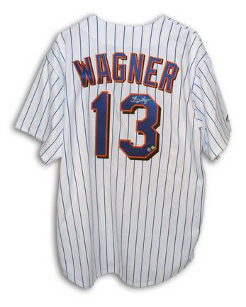 Billy Wagner Autographed New York Mets Majestic MLB Baseball Jersey (White Pinstripe)
