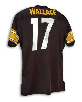 Mike Wallace Autographed Pittsburgh Steelers Black Throwback Jersey