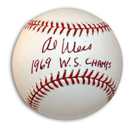 Al Weis Autographed Baseball Inscribed with "1969 WS Champs"