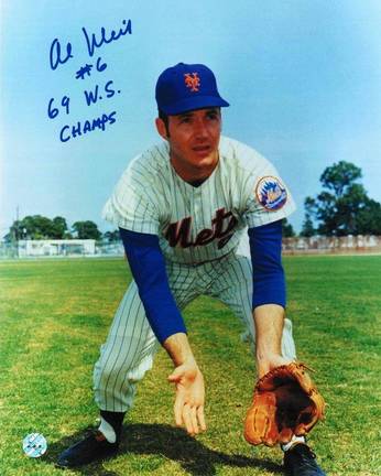 Al Weis New York Mets Autographed 8" x 10" Unframed Photograph Inscribed with "69 WS Champs"