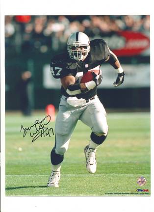 Tyrone Wheatley Oakland Raiders Autographed 8" x 10" Photograph with "#47" Inscription (Unframed)