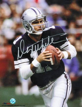 Danny White Autographed "Dropping Back" Dallas Cowboys 8" x 10" Photo