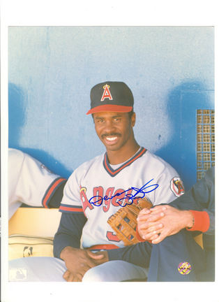 Devon White California Angels Autographed 8" x 10" (Sitting) Photograph (Unframed)