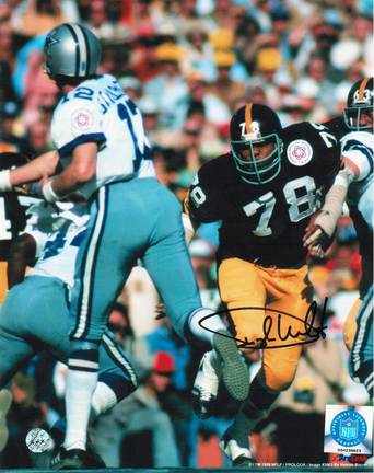 Dwight White Autographed "Rushing Staubach" Pittsburgh Steelers 8" x 10" Photo