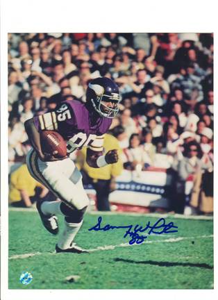 Sammy White Minnesota Vikings Autographed 8" x 10" Photograph with "85" Inscription (Unframed)
