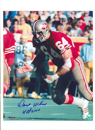 Dave Wilcox San Francisco 49ers Autographed (Blue) 8" x 10" Photograph with "HOF 2000" Inscription (