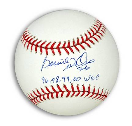 Bernie Williams Autographed MLB Baseball Inscribed with "SDG" and "96, 98, 99, 00 WSC"