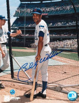 Billy Williams Autographed "Leaning on Bat" Chicago Cubs 8" x 10" Photo
