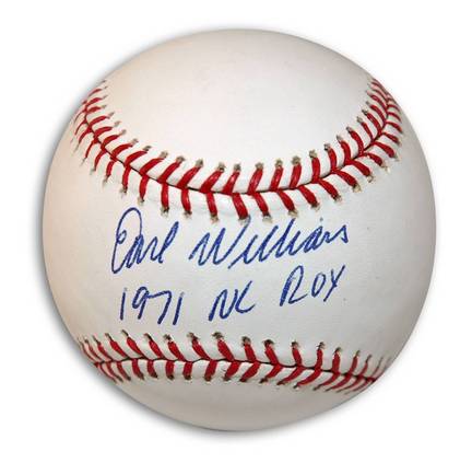 Earl Williams Autographed Baseball Inscribed with "1971 NL ROY"