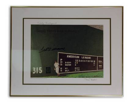 Ted Williams Autographed Limited Edition Framed 15" x 12" "Teddy Ballgame" Lithograph