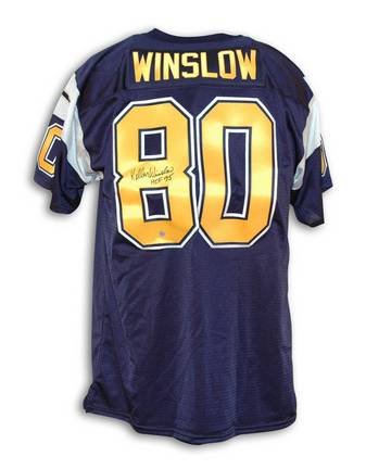 Kellen Winslow Autographed San Diego Chargers Navy Blue Throwback Jersey