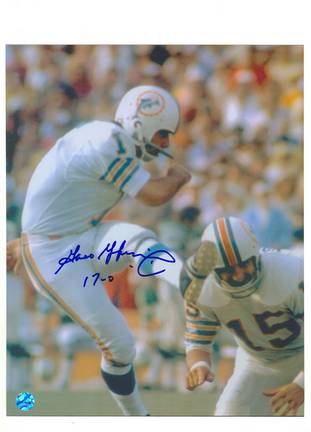 Garo Yepremian Miami Dolphins Autographed 8" x 10" Photograph Inscribed with "17-0" (Unframed)