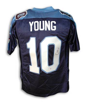 Vince Young Tennessee Titans Autographed Blue Reebok Jersey
