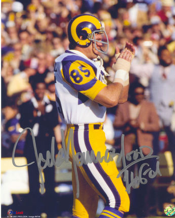 Jack Youngblood Autographed Los Angeles Rams (Clapping) 8" x 10" Photograph Inscribed with "HOF 2001"
