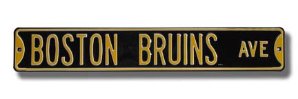 Steel Street Sign:  "BOSTON BRUINS AVE"