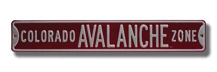 Steel Street Sign:  "COLORADO AVALANCHE ZONE"