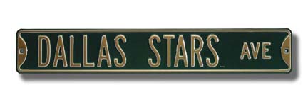 Steel Street Sign:  "DALLAS STARS AVE"