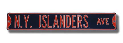 Steel Street Sign:  "N.Y. ISLANDERS AVE"