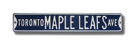 Steel Street Sign: "TORONTO MAPLE LEAFS AVE"