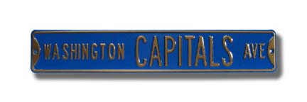 Steel Street Sign: "WASHINGTON CAPITALS AVE"