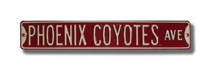 Steel Street Sign: "PHOENIX COYOTES AVE"