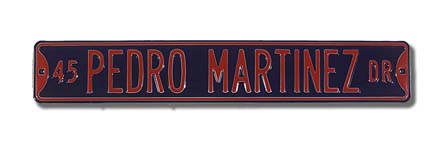 Steel Street Sign: "45 PEDRO MARTINEZ DR"