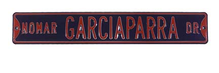 Steel Street Sign:  "NOMAR GARCIAPARRA DR"