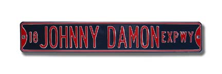 Steel Street Sign: "18 JOHNNY DAMON EXPWY"