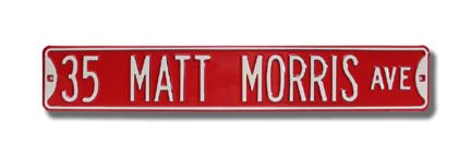 Steel Street Sign:  "35 MATT MORRIS AVE"