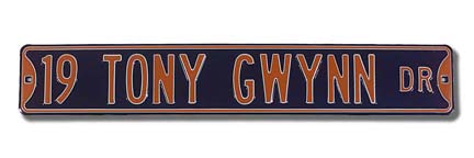 Steel Street Sign:  "19 TONY GWYNN DR"