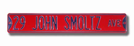 Steel Street Sign: "29 JOHN SMOLTZ AVE"