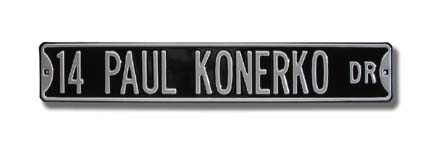 Steel Street Sign: "14 PAUL KONERKO DR"