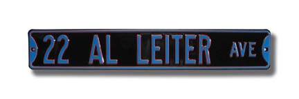 Steel Street Sign: "22 AL LEITER AVE"