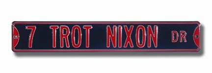 Steel Street Sign: "7 TROT NIXON DR"