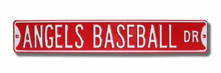 Steel Street Sign:  "ANGELS BASEBALL DR"