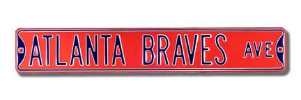 Steel Street Sign:  "ATLANTA BRAVES AVE"