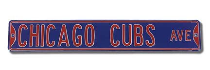 Steel Street Sign:  "CHICAGO CUBS AVE"