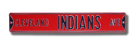 Steel Street Sign:  "CLEVELAND INDIANS AVE"