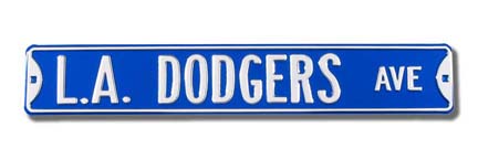 Steel Street Sign: "L.A. DODGERS AVE"