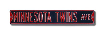 Steel Street Sign:  "MINNESOTA TWINS AVE"