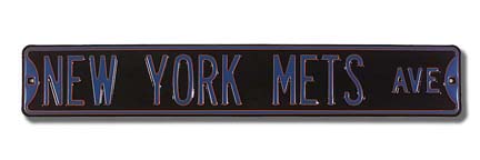 Steel Street Sign: "NEW YORK METS AVE"