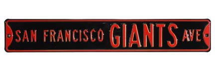 Steel Street Sign:  "SAN FRANCISCO GIANTS AVE"