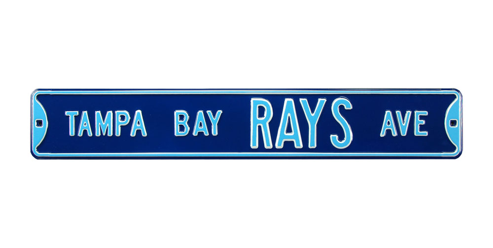 Steel Street Sign:  "TAMPA BAY RAYS AVE"