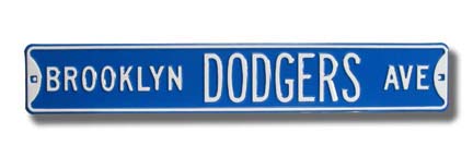 Steel Street Sign:  "BROOKLYN DODGERS AVE"