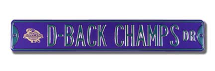Steel Street Sign: "D-BACK CHAMPS DR"