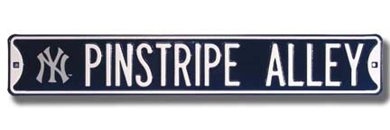 Steel Street Sign: "PINSTRIPE ALLEY" with NY Logo