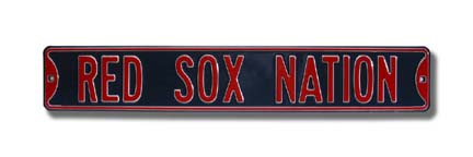 Steel Street Sign:  "RED SOX NATION"