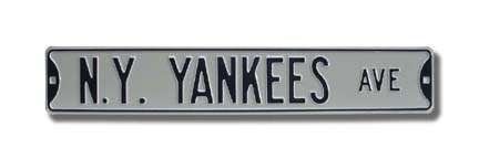 Steel Street Sign:  "N.Y. YANKEES AVE"