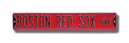 Steel Street Sign:  "BOSTON RED SOX AVE" (Red)