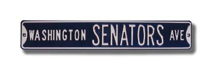 Steel Street Sign: "WASHINGTON SENATORS AVE"
